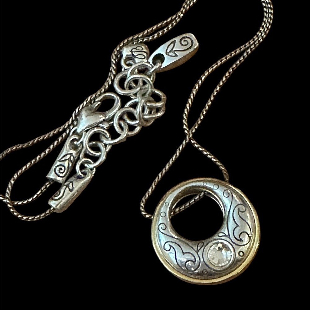Brighton "ARIES Collection" Two-Tone Swarovski Crystal & Scrollwork Pendant! - Picture 5 of 8